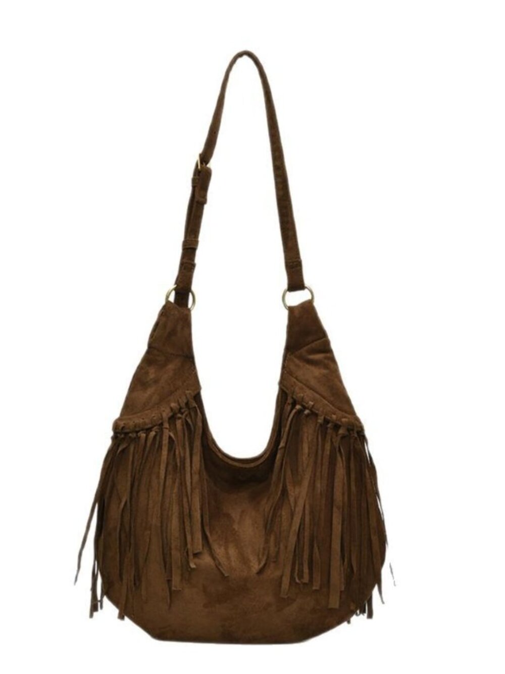 Women Vintage Suede Fringe Hobo Bag Tote Shoulder Bag Crossbody Bag and Hippie